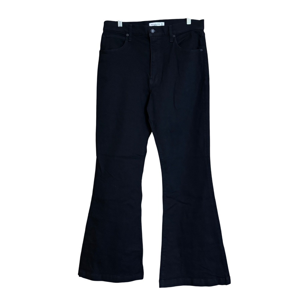 Abercrombie & Fitch The Flare Ultra High Rise Black Jeans Women's 32 / 14 R - Picture 2 of 13